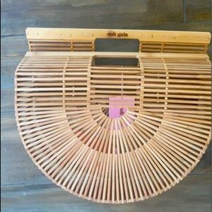 Cult Gaia Ark Extra Large natural Bamboo Hobo Bag
